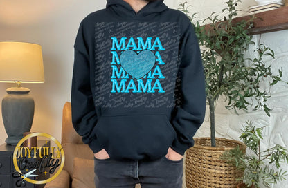 Blue Mama Stacked Adult Hoodie