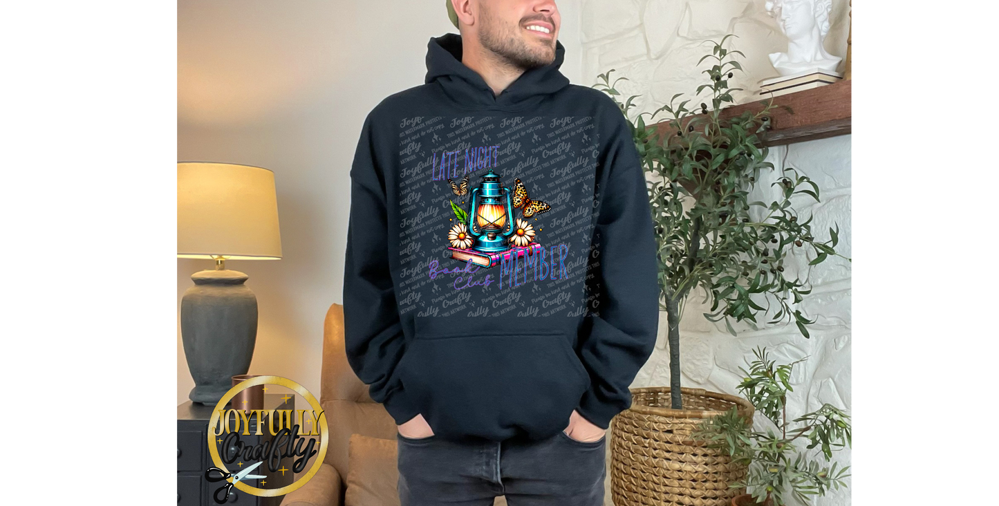Late Night Book Club Member Adult Hoodie