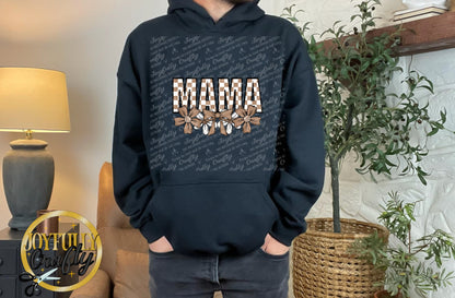 Mama Neutral Checkered Floral Adult Hoodie