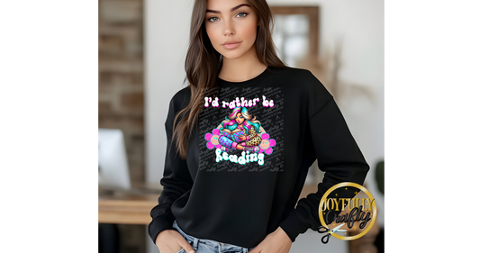 I'd Rather Be Reading Retro Adult Long Sleeve