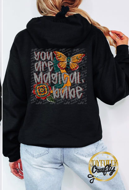 You Are Magical Adult Zip Up Hoodie Back Design