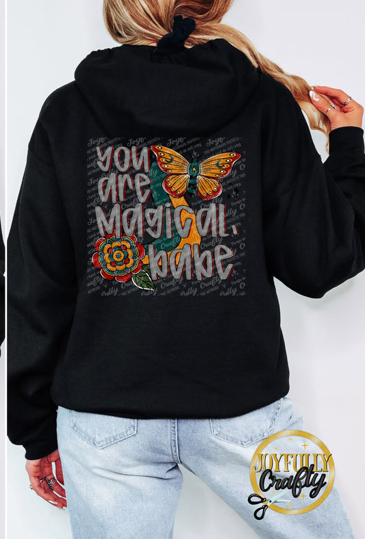 You Are Magical Adult Zip Up Hoodie Back Design