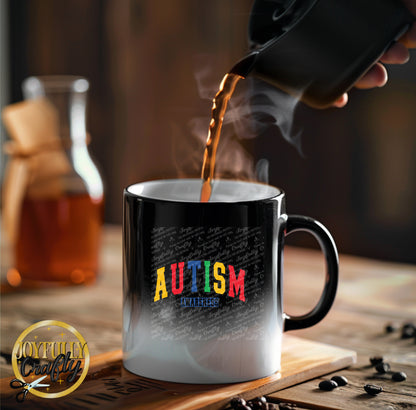 Autism Awareness Retro Blocked Letters Ceramic Mug