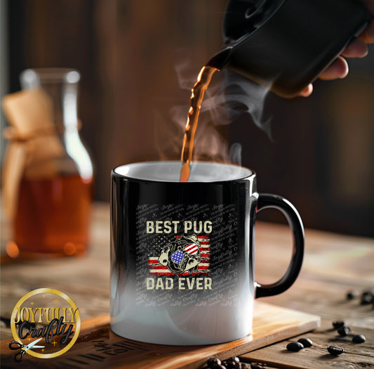 Best Pug Dad Ever American Flag Ceramic Mug