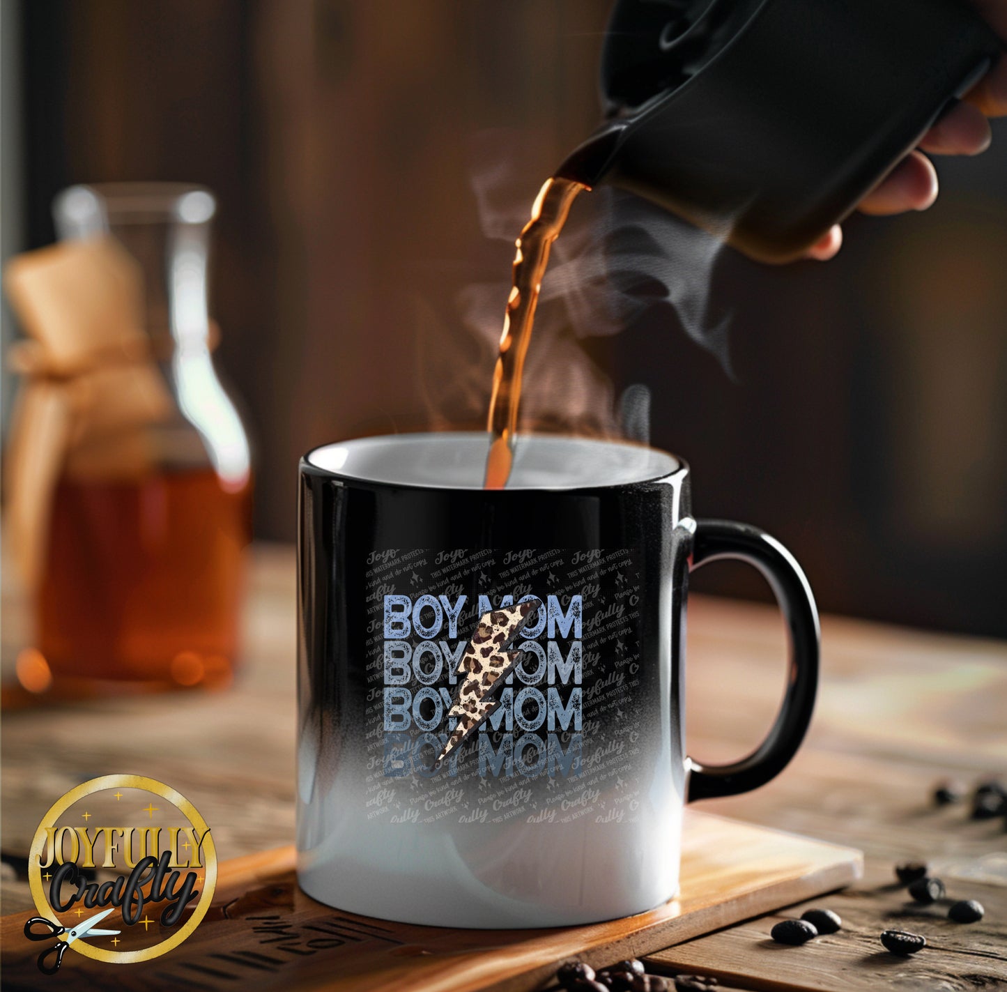 Boy Mom Distressed Bolt Ceramic Mug