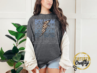 Boy Mom Distressed Bolt Adult T Shirt