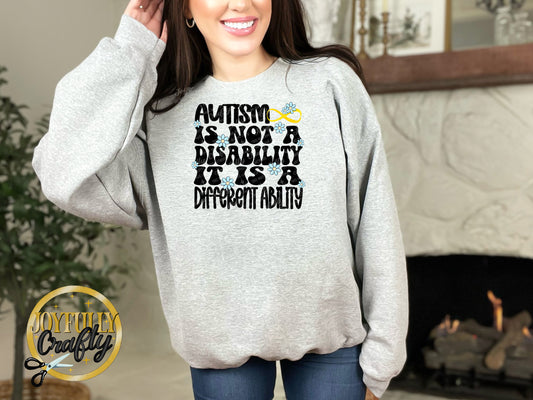 Autism Is A Different Ability Adult Crewneck Sweater