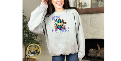 Late Night Book Club Member Adult Crewneck Sweater