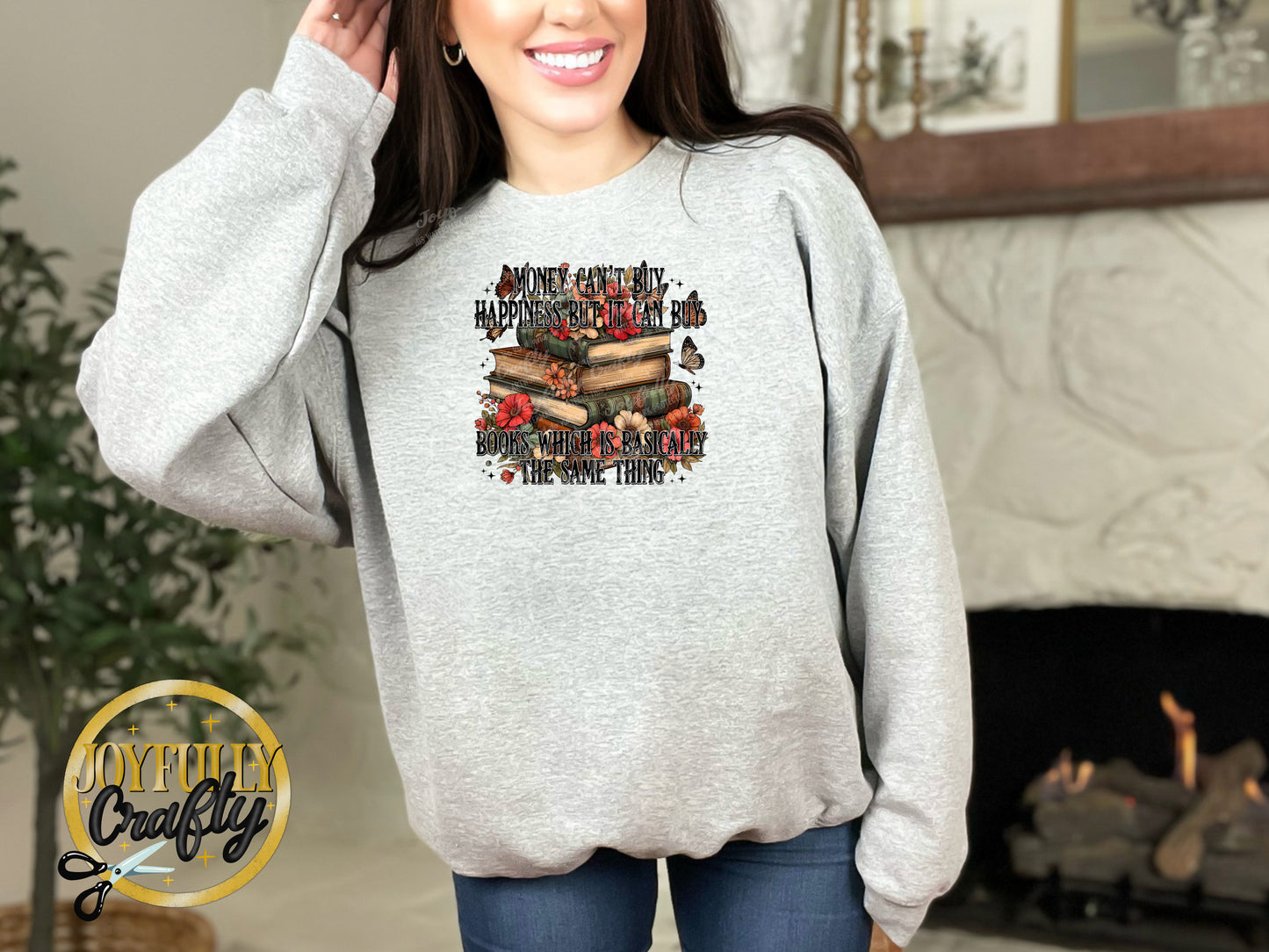 Money Can Buy Books Adult Crewneck Sweater