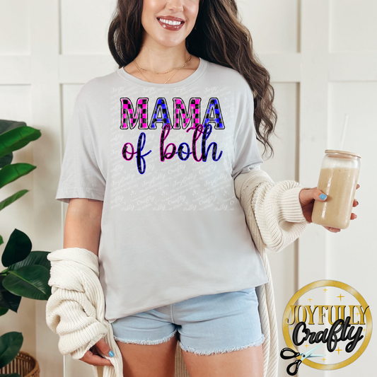 Pink and Blue Checkered Mama of Both Adult Shirt