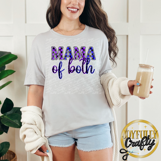 Purple and Blue Checkered Mama of Both Adult Shirt
