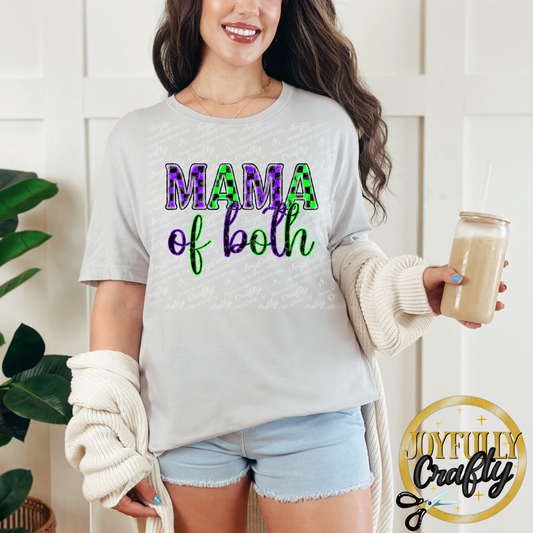 Purple and Green Checkered Mama of Both Adult Shirt