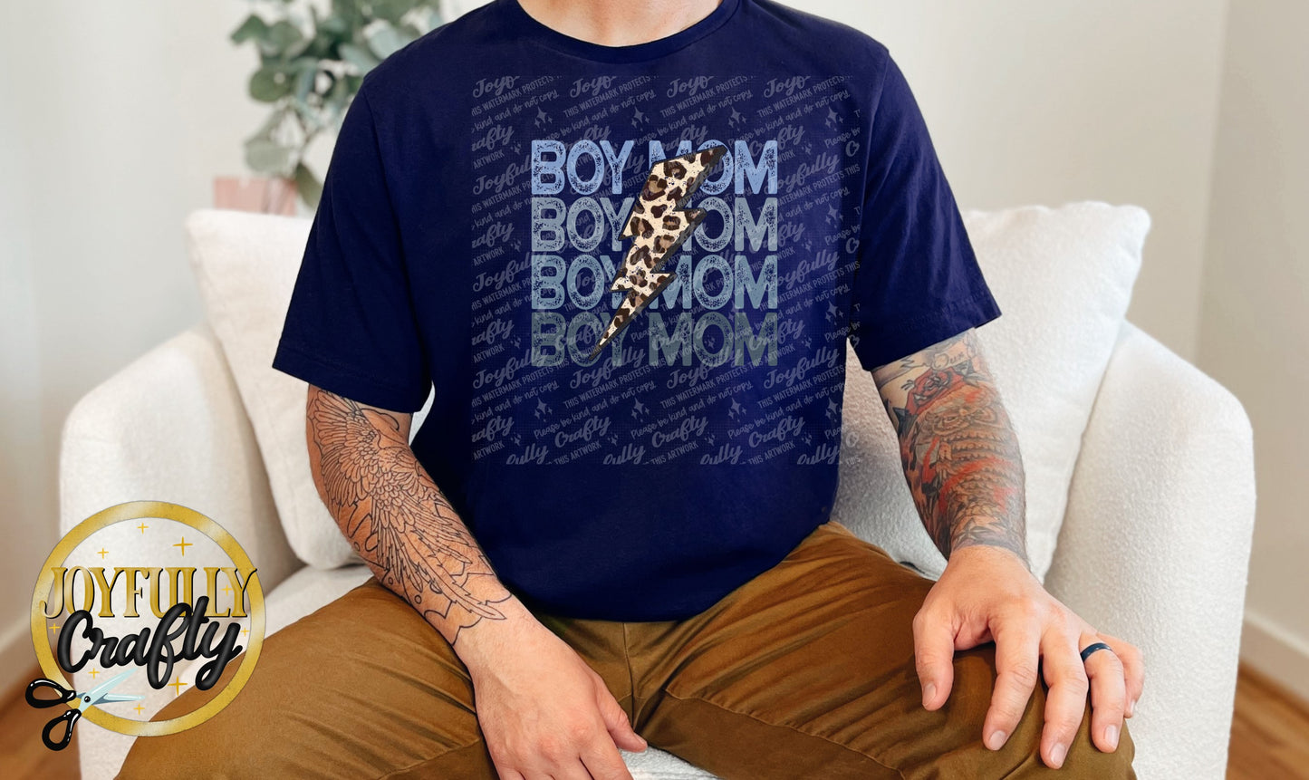 Boy Mom Distressed Bolt Adult T Shirt