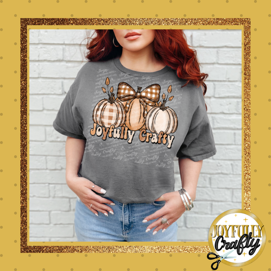 Joyfully Crafty Retro Pumpkin Adult T Shirt