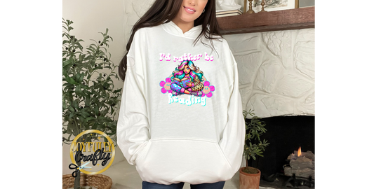 I'd Rather Be Reading Retro Adult Hoodie