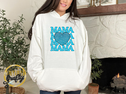Blue Mama Stacked Adult Hoodie