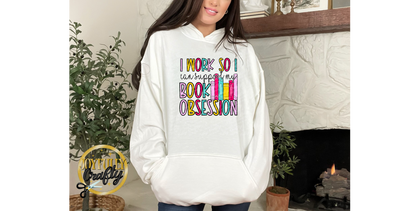 I Work Hard For Books Adult Hoodie