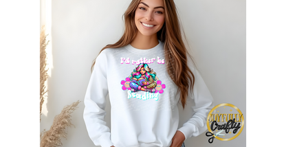 I'd Rather Be Reading Retro Adult Long Sleeve