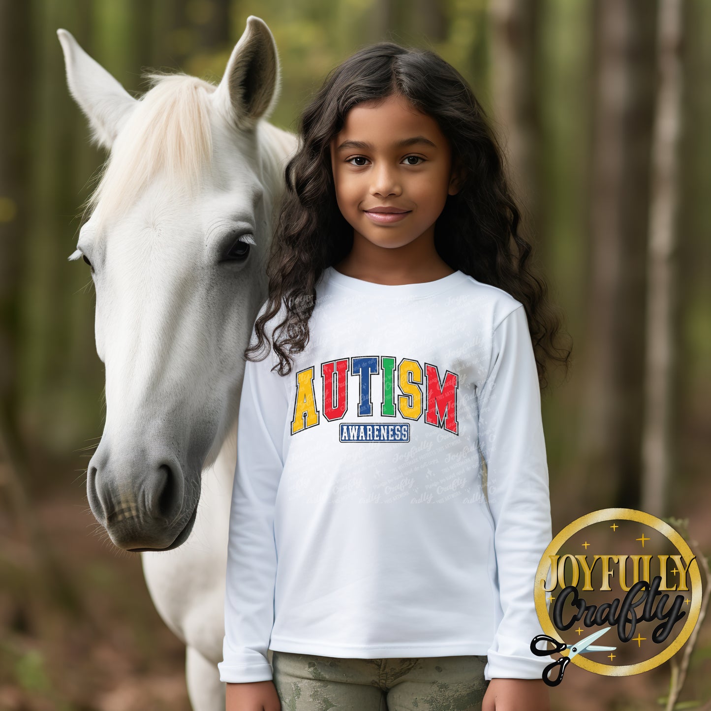 Autism Awareness Retro Blocked Letters Youth Long Sleeve